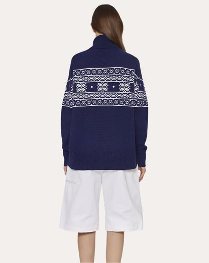 Pembrokeshire, Navy Fairisle, turtleneck sweater