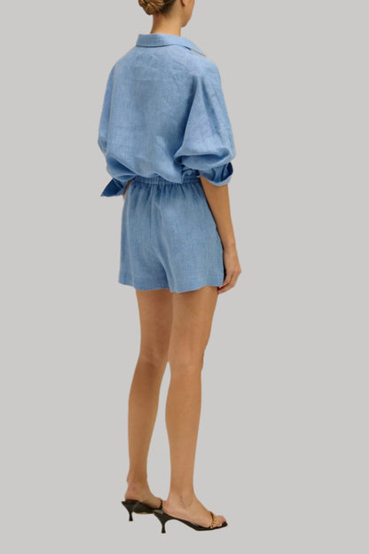 Vigo Linen, Azure,  Shorts